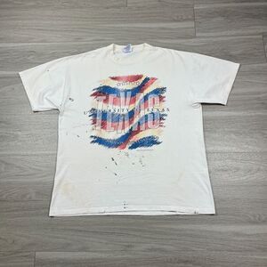 Vintage Shirt Mens Extra Large White University of Texas 90s Multicolor Retro